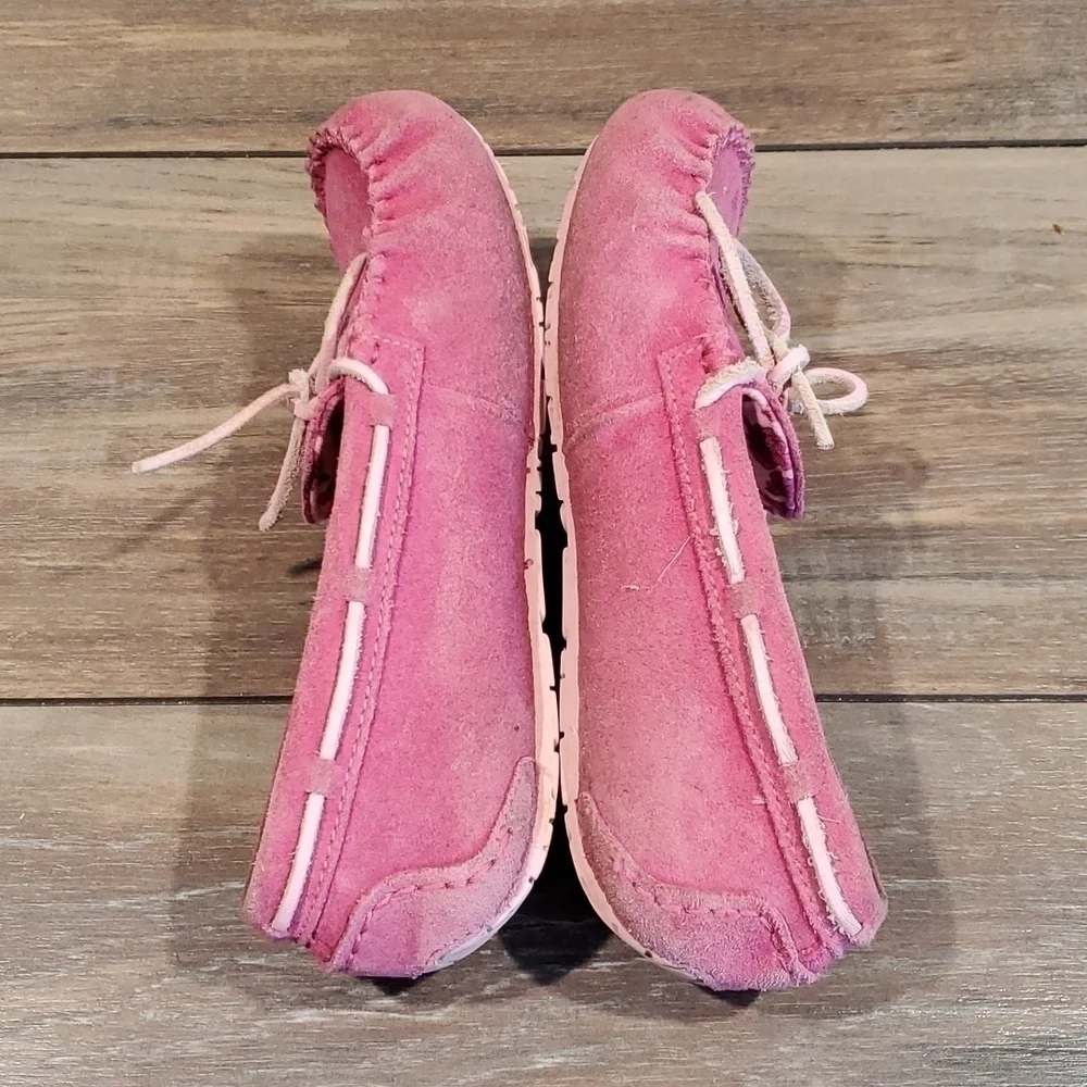 Ugg Australia kids pink suede slippers Loafer fur szUS 3 EUR 33 shoes